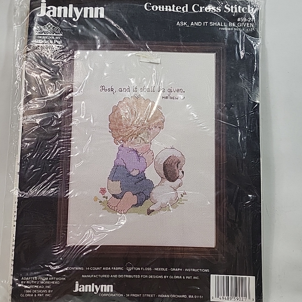 Janlynn 59-21 Ask, And It Shall Be Given Matthew 7:7-8 Cross Stitch Kit NEW